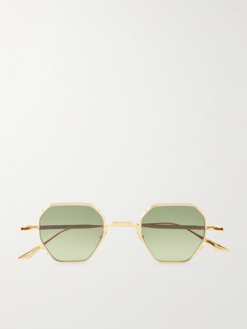 JACQUES MARIE MAGE Verlaine Round-Frame Gold-Tone Sunglasses