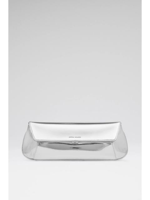 Amina Muaddi AMI CLUTCH SILVER MIRROR