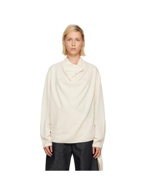 LE17SEPTEMBRE Off-White Silky Wrap Draped Blouse