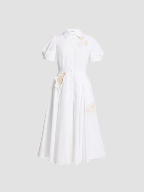 Erdem APPLIQUÉ COTTON MIDI SHIRT DRESS