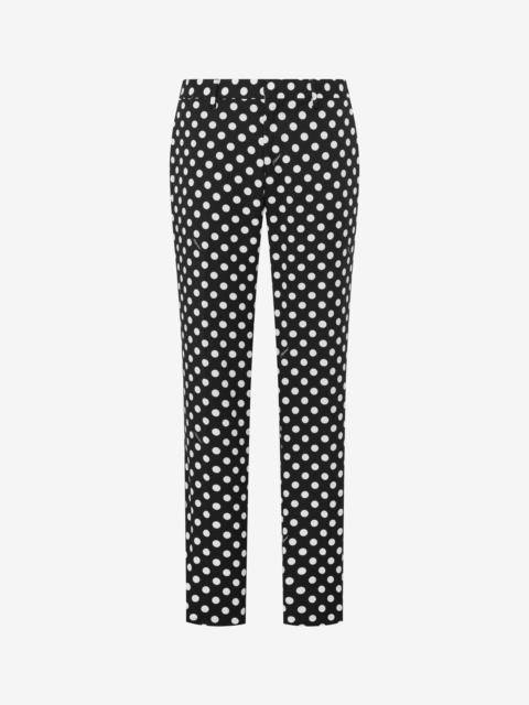 Moschino ALLOVER POLKA DOTS TENCEL-COTTON TROUSERS