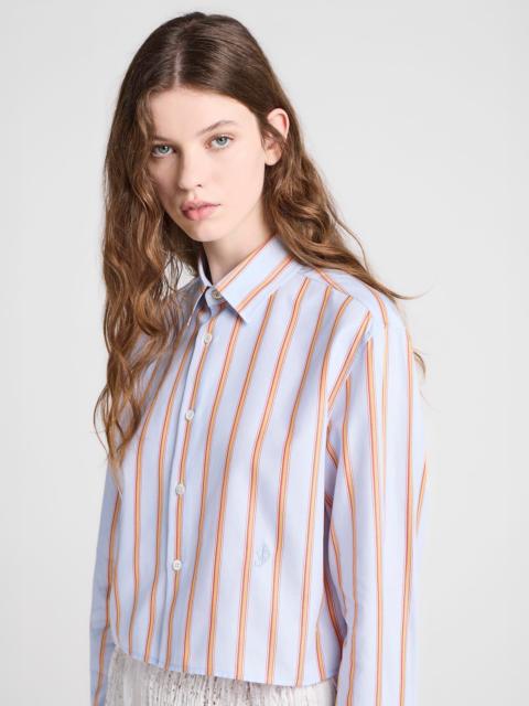 JW Anderson WOMENS CROPPED SHIRT IN BLUE & ORANGE