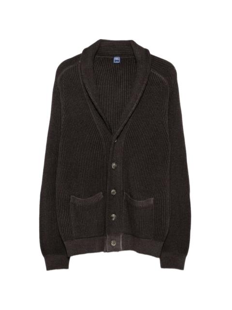FEDELI ribbed-knit shawl-lapel cardigan