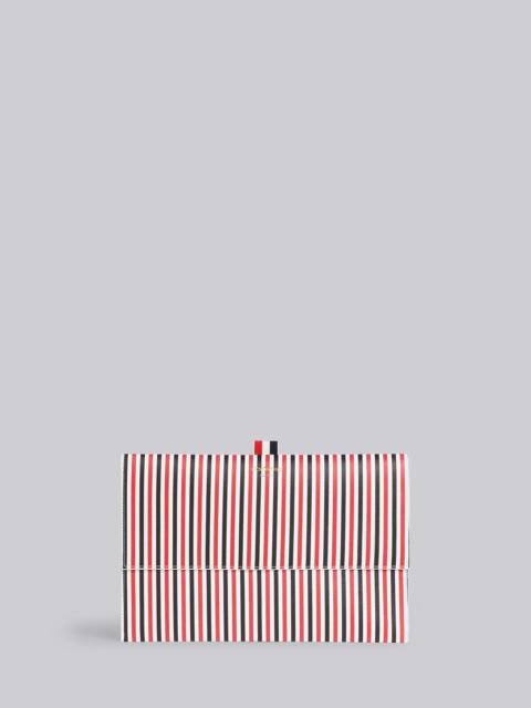 Thom Browne Tricolor Striped Lambskin Flap Folio