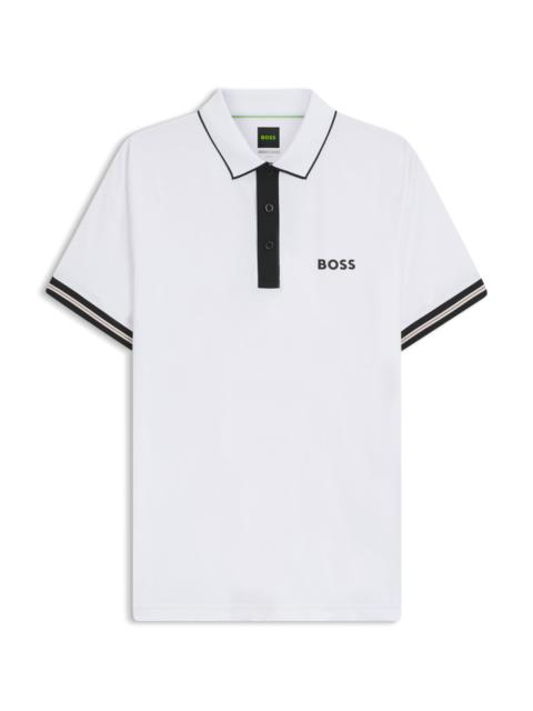 BOSS ACTIVE SLIM-FIT POLO SHIRT WITH MOISTURE MANAGEMENT