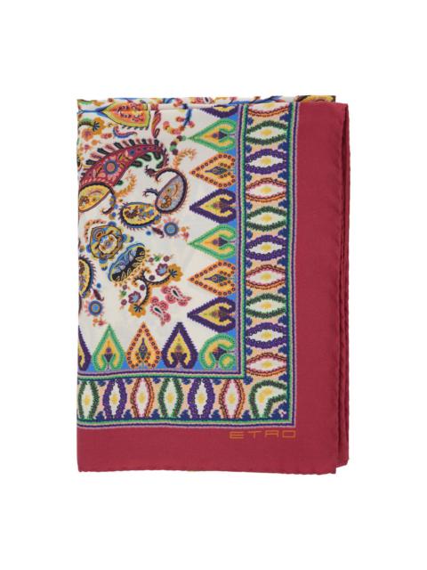 Multicolor Scarf With All-over Paisley Print In Silk Woman