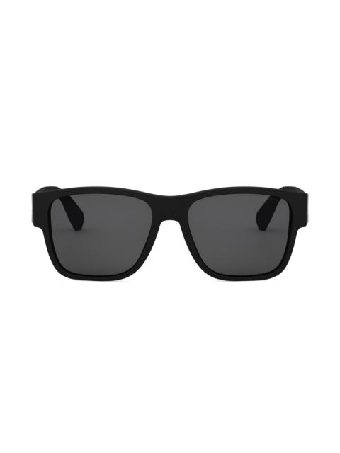 BVLGARI Men's 56MM Square Sunglasses - Black Dark Grey