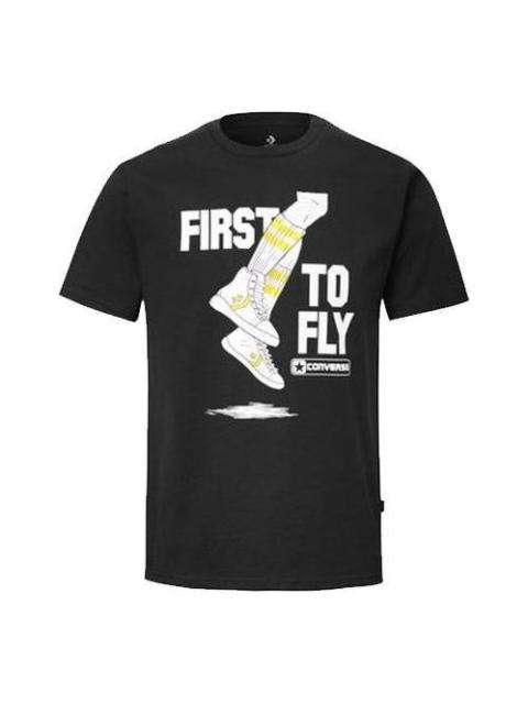 Converse Converse Pro Leather Alphabet Printing Short Sleeve 'Black' 10020927-A02