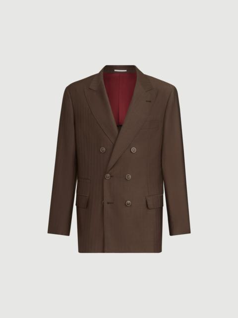 Brunello Cucinelli Virgin wool and cashmere one-and-a-half breasted deconstructed blazer