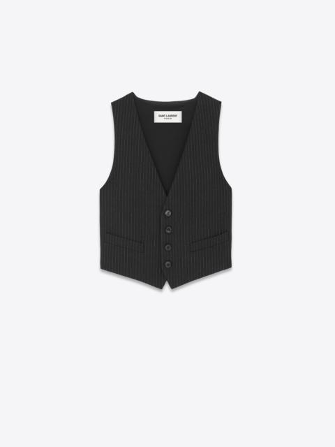 vest in striped wool flannel