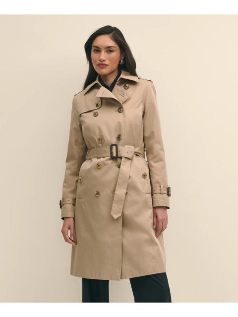 Brooks Brothers Supima® Cotton Water-Repellent Trench Coat with Zip-Out Lining
