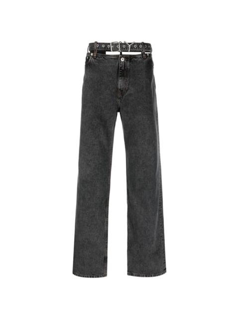 Evergreen Y Belt wide-leg jeans