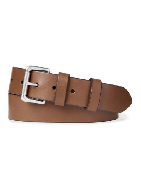 Polo Ralph Lauren Men's Saddle Patch Leather Belt - Black Brown