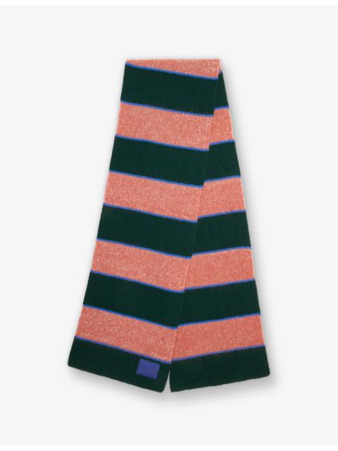 Paul Smith Striped Logo-Patch Wool and Alpaca-Blend Scarf