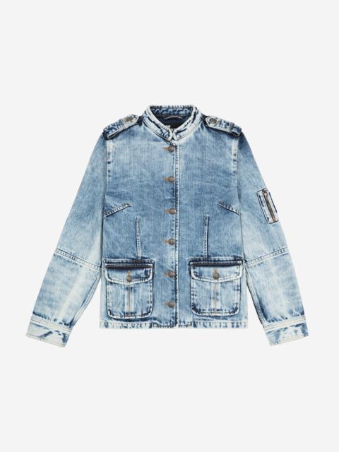 The Kooples OFFICER-STYLE JACKET IN DENIM