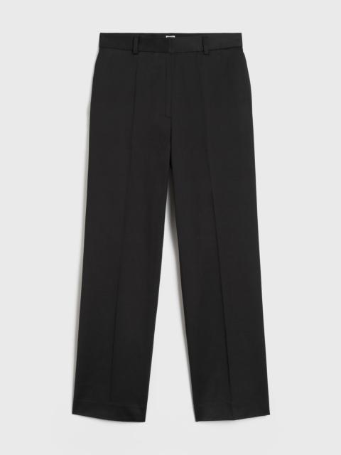 Straight satin trousers black
