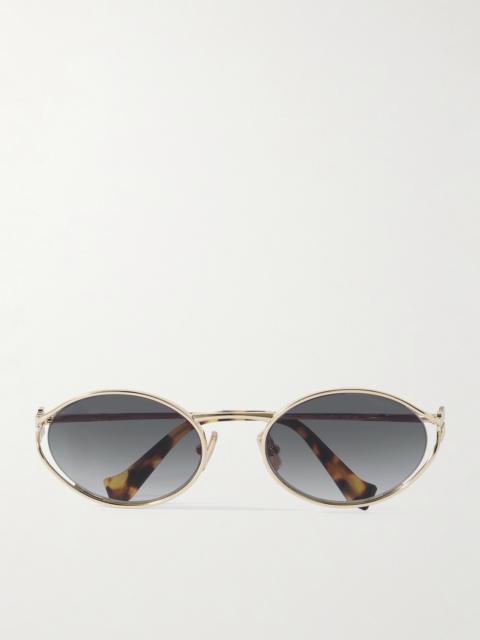 Miu Miu Oval-frame Gold-tone Sunglasses