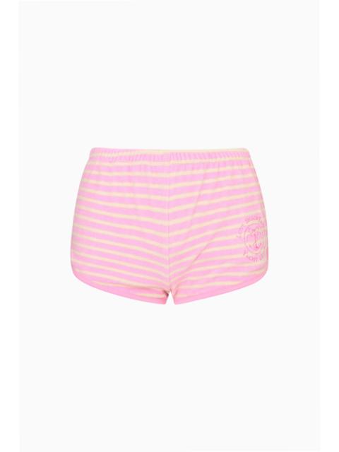 LoveShackFancy Veluna Terry Stripe Mini Shorts