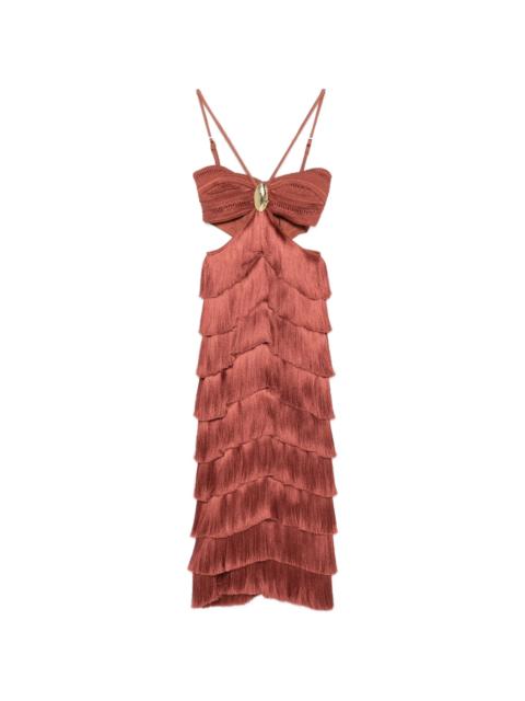 PatBO Patbo X Camila Coelho Amethyst Fringed Midi Dress