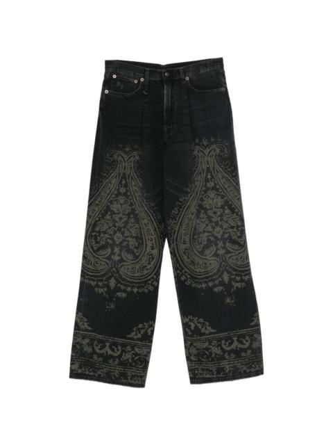 R13 Damon paisley jeans