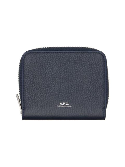 A.P.C. Navy Chelsea Zip Wallet