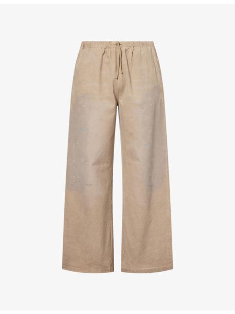 Acne Studios Plott Paint-Splatter Cotton-Twill Trousers