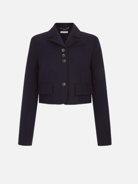 EMILIA WICKSTEAD Chapel Jacket In Black Birdseye Suiting