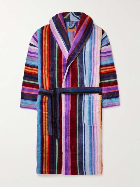 Cesar Shawl-Collar Striped Cotton-Terry Robe