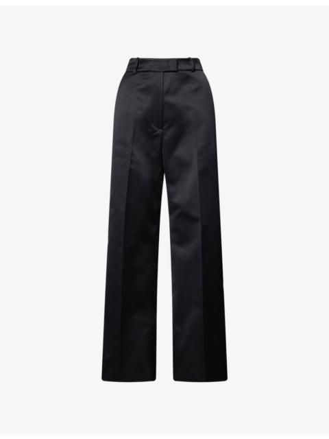 The Frankie Shop Brickell Wide-Leg Satin Trousers