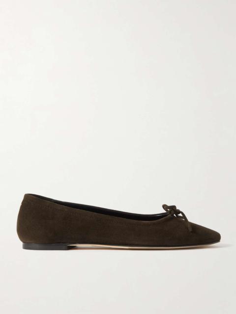 Aeyde Delfina bow-detailed suede ballet flats
