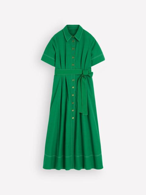 BODEN Sarah Cotton Midi Shirt Dress-Fresh Green