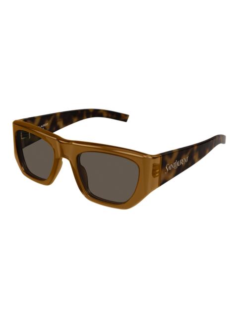 SAINT LAURENT D 프레임 tortoiseshell 아세테이트 선글라스 브라운