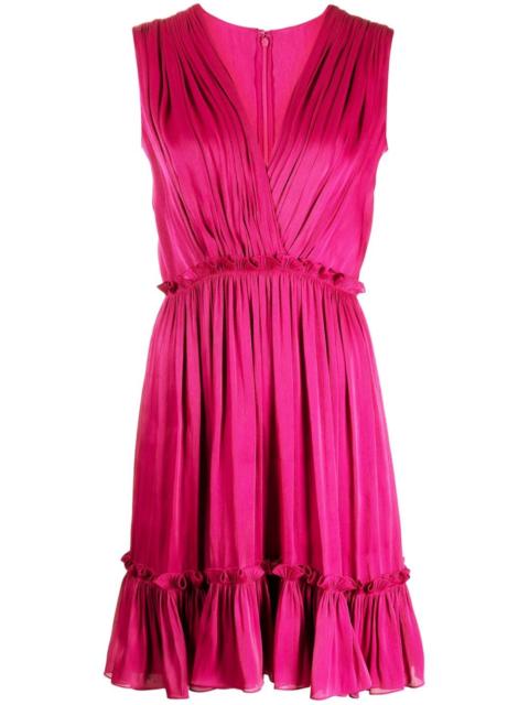 COSTARELLOS V-neck flared minidress