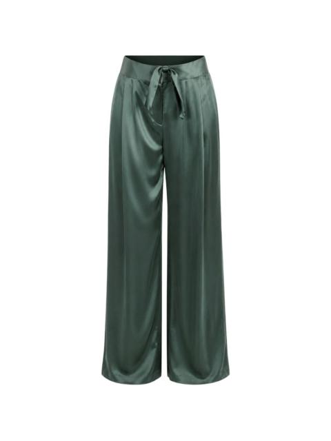 THE SEI pleated satin-finish trousers