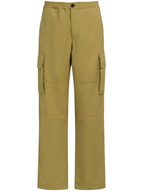 virgin wool straight-leg trousers