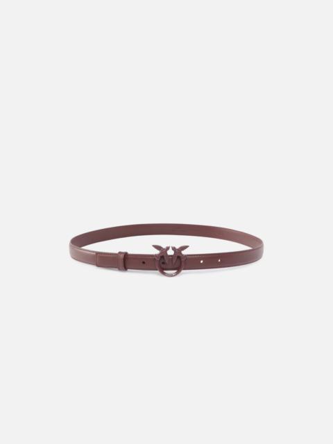 PINKO THIN COLOUR-BLOCK LOVE BIRDS LEATHER BELT 2CM