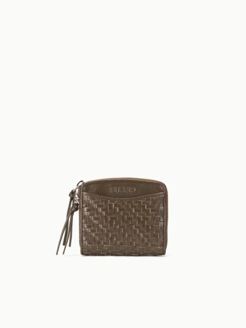 STAUD STAUD MAE HAND-WOVEN WALLET TRUFFLE