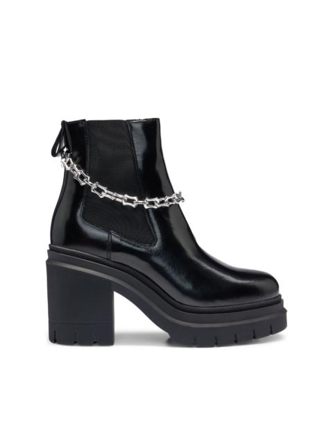 HUGO spiked-edge chain-trim chelsea boots