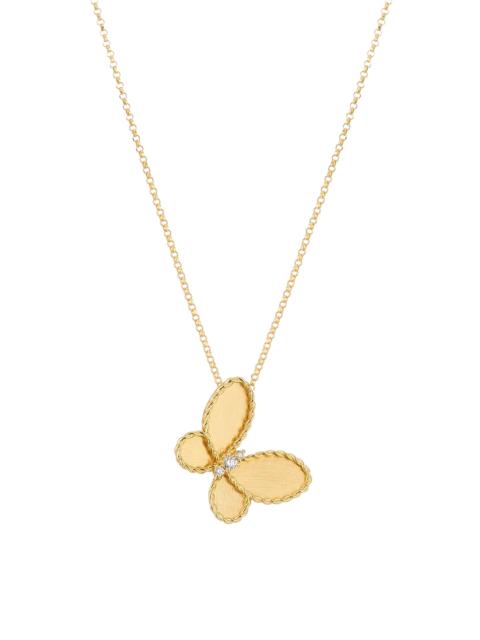 ROBERTO COIN Women's Jasmine 18K Yellow Gold & 0.06 TCW Diamond Butterfly Necklace - Yellow Gold