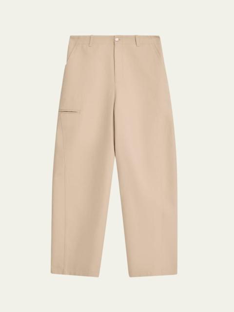 Givenchy Men's Cotton Gabardine Wide-Leg Pants