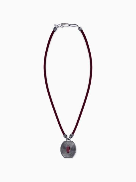 GIORGIO ARMANI NECKLACE IN TIN ALLOY AND BRASS WITH GLASS