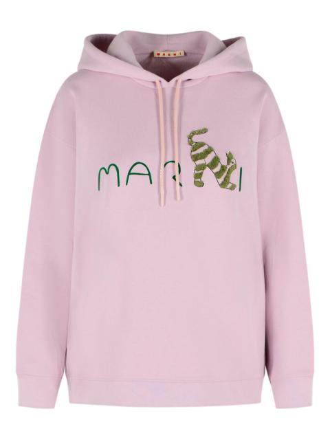 Marni drawstring-logo hoodie