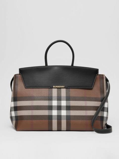 Burberry Check and Leather Large Catherine Bag
