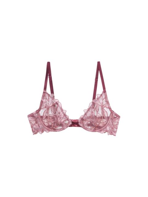 Fleur du Mal Lily Embroidery Plunge Demi Bra