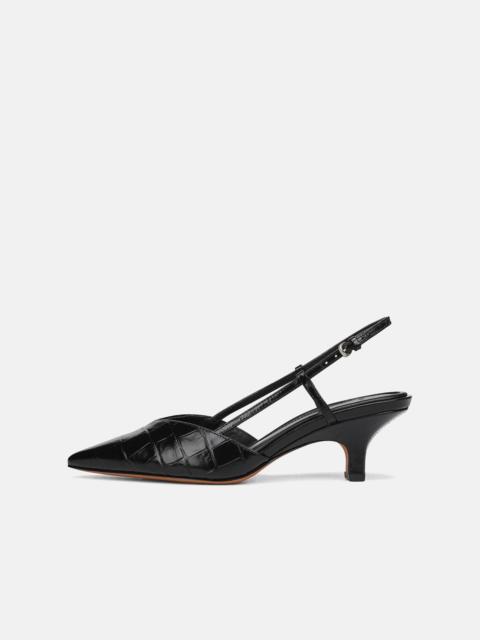 Vince Levvy Croc-Embossed Leather Slingback Heel