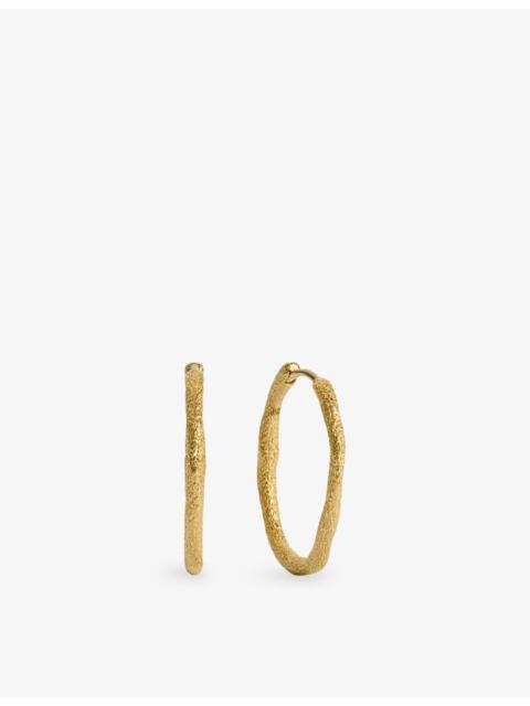 MONICA VINADER Antica Textured Slim Medium 18ct Gold Vermeil Hoops