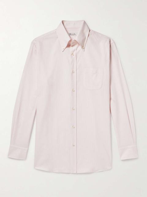 Loro Piana Button-Down Collar Striped Cotton Oxford Shirt