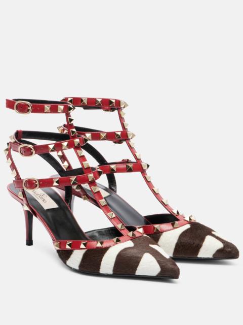 Valentino Rockstud calf hair pumps