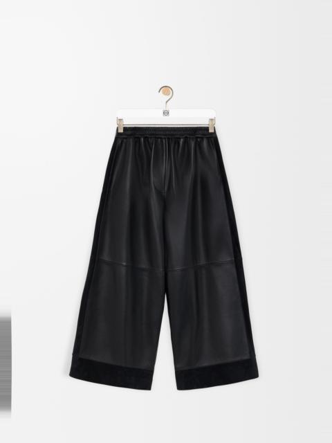 Loewe Cropped trousers in nappa lambskin and suede