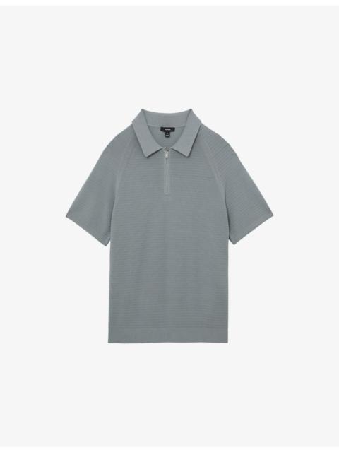 REISS Estate Half-Zip Knitted Polo Top
